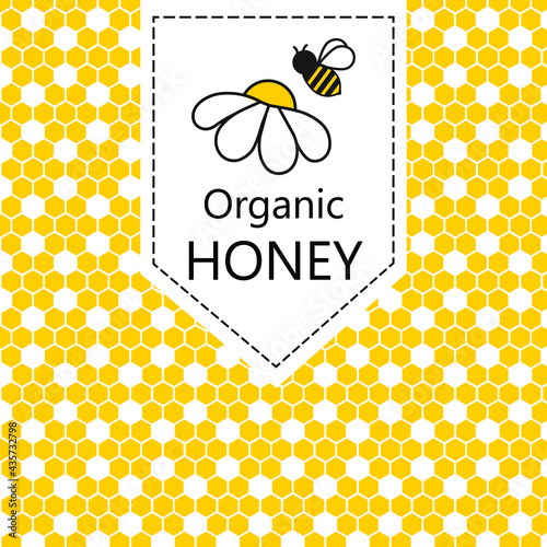 label poster advertising packaging for honey in vector