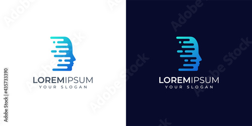 face and technology logo design inspiration