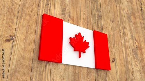 Photography 3D Canada flag on abstract background for design content