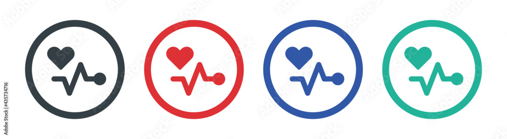 Health medical heartbeat pulse sign icon. Vector illustration