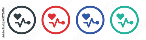 Health medical heartbeat pulse sign icon. Vector illustration