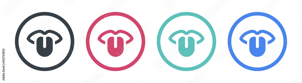 Mouth sticking tongue out icon. Vector illustration Mouth sticking tongue out icon. Vector illustration