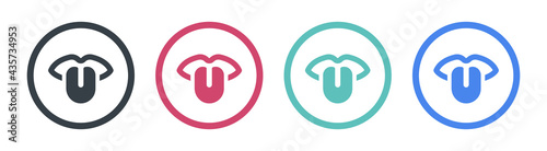 Mouth sticking tongue out icon. Vector illustration