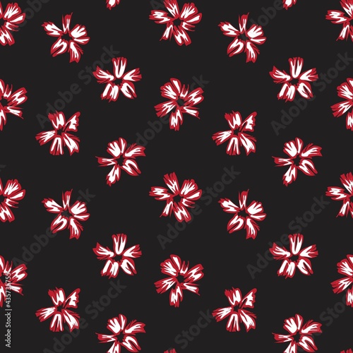 Red Tropical Botanical Floral Seamless Pattern Background