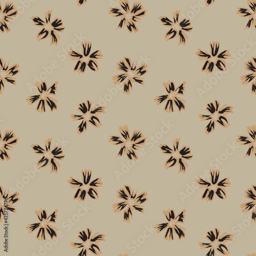 Brown Taupe Botanical Floral Seamless Pattern Background