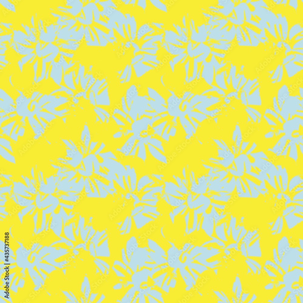 Yellow Botanical Floral Seamless Pattern Background Yellow Botanical Floral Seamless Pattern Background