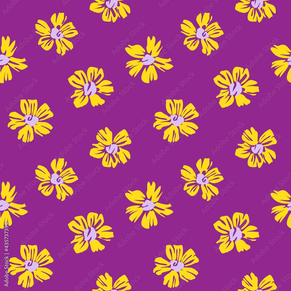 Purple Botanical Floral Seamless Pattern Background Purple Botanical Floral Seamless Pattern Background