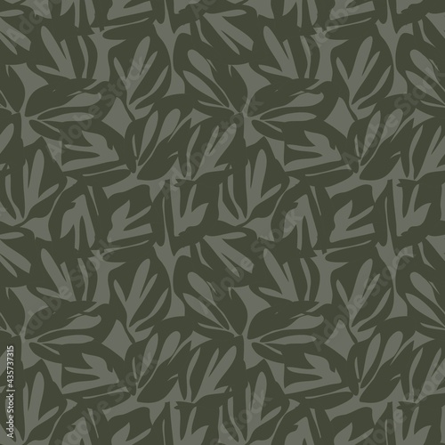 Green Botanical Floral Seamless Pattern Background