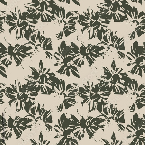 Green Botanical Floral Seamless Pattern Background