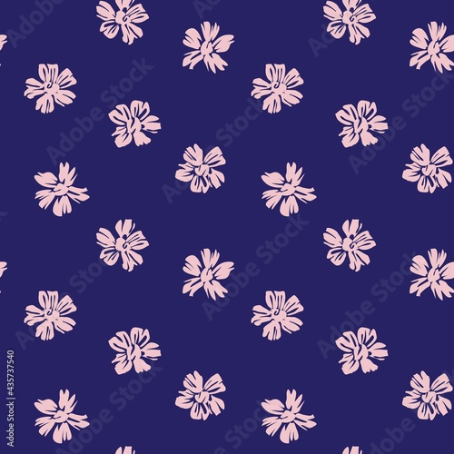 Pink Navy Botanical Floral Seamless Pattern Background