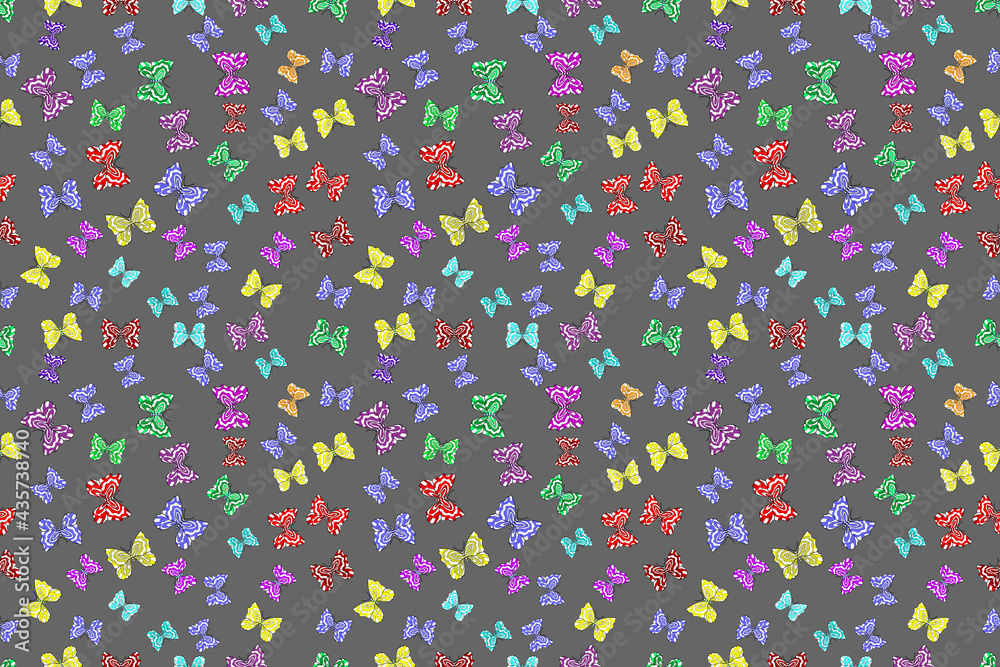 Seamless pattern with interesting doodles on colorfil background. Raster illustration. Seamless pattern with interesting doodles on colorfil background. Raster illustration.