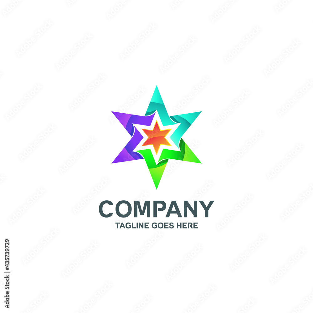 Colorful star logo design