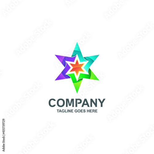 Fototapeta Naklejka Na Ścianę i Meble -  Colorful star logo design