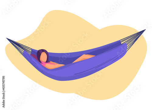 Icon hammock on a white background, silhouette. stay at home