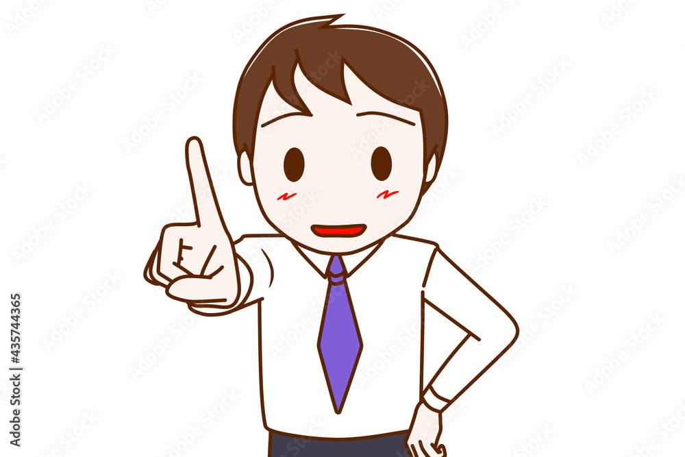 動画素材・1番の指を指す男性