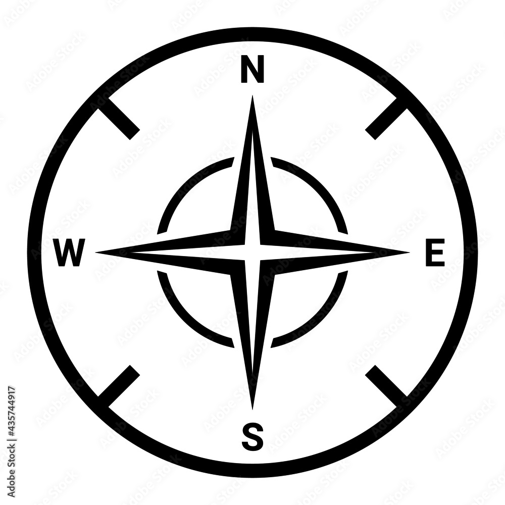 Flat compass direction illustration. Map symbol Flat compass direction illustration. Map symbol