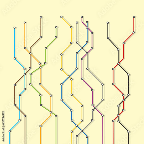 Abstract color metro scheme background. Vector illustration