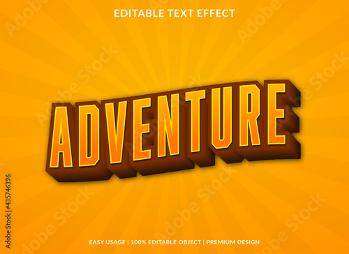 adventure text effect template design with modern and abstract style use for business logo and brand