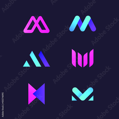 M alphabet letter vector symbol logo photo