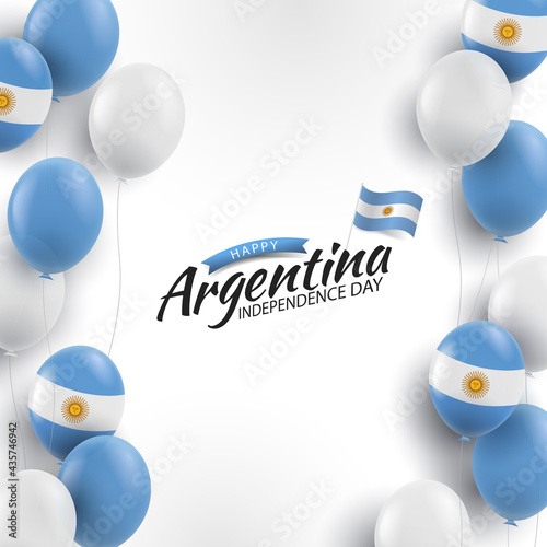 Vector Illustration of Independence Day of Argentina. Background with balloons
