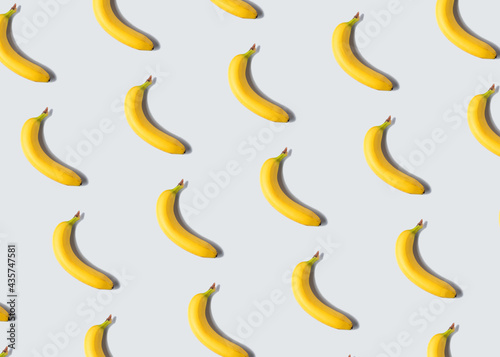 Banana fruit pattern on gray background