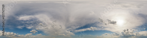 Photography Panorama of beautiful blue sky with clouds during sunset