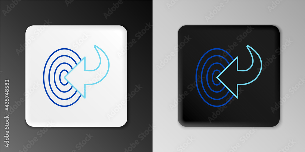 Line Target financial goal concept icon isolated on grey background. Symbolic goals achievement, success. Colorful outline concept. Vector Line Target financial goal concept icon isolated on grey background. Symbolic goals achievement, success. Colorful outline concept. Vector