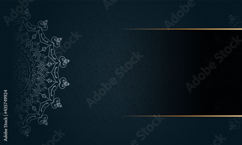Luxury ornamental mandala background design With gold color. circle pattern. Lace ornament. Greeting, invitation card. Mehndi and yoga design. Oriental, Indian, Bohemian style. Vector illustration