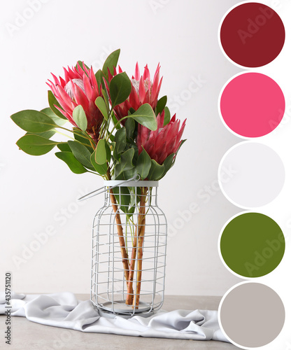 Vase with beautiful protea ...