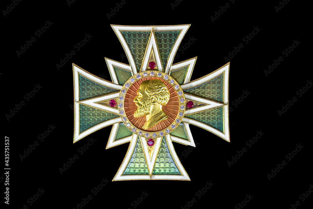 Order of Carl Faberge on a black background