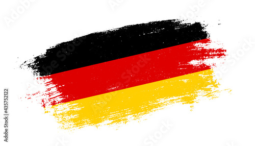 Flag of Germany country on brush paint stroke trail view. Elegant texture of national country flag