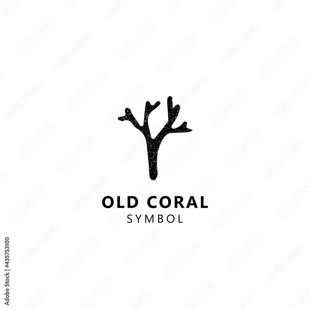 Old or weathered coral vector logo template. An old coral logo template inspiration