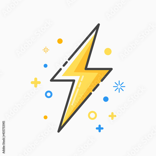 Thunder or lightning MBE style, vector iilustration.