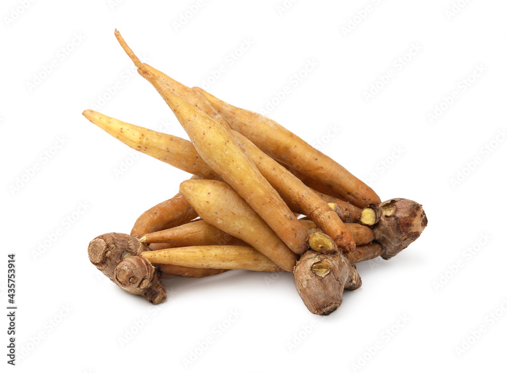 Finger root (Krachai) isolated on white background. Finger root (Krachai) isolated on white background.