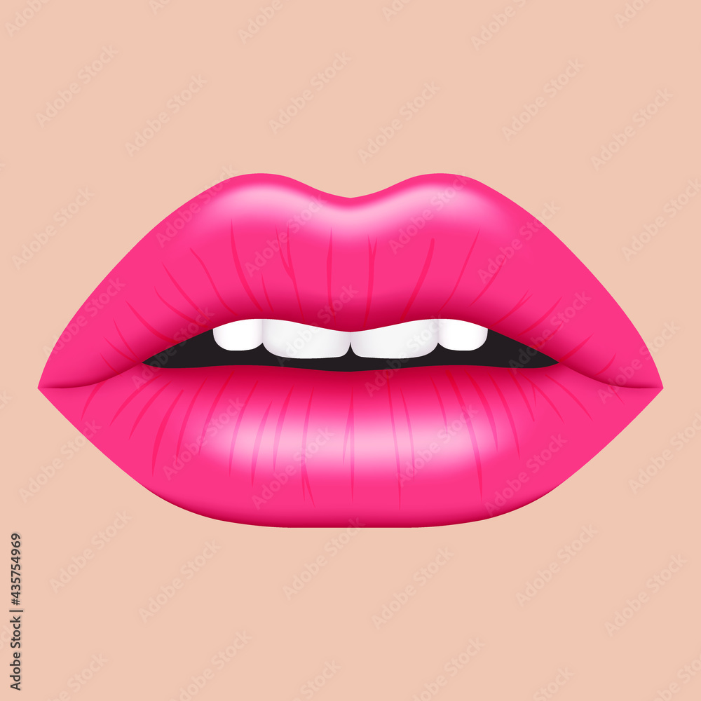 The lips are pink The lips are pink