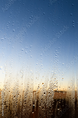 Close up of condensation on a window.