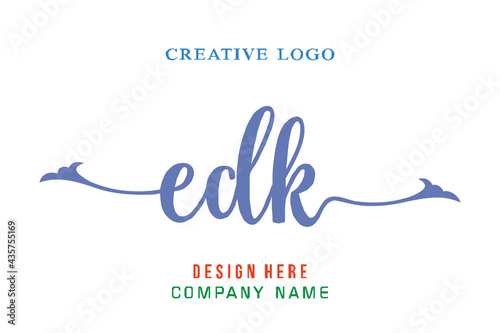 EDK lettering logo is simple, easy to understand and authoritative photo