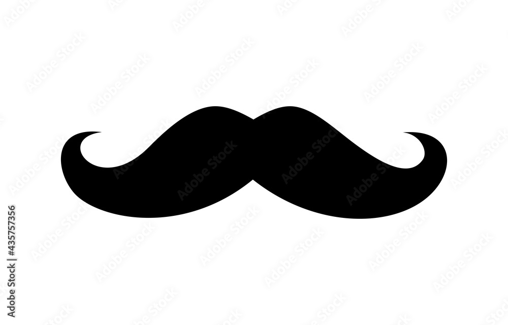 BLACK MUSTACHE ICON WITH WHITE BACKGROUND BLACK MUSTACHE ICON WITH WHITE BACKGROUND