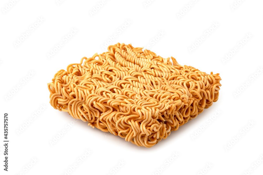 Uncooked instant noodles, isolated on white background.full depth of field Uncooked instant noodles, isolated on white background.full depth of field