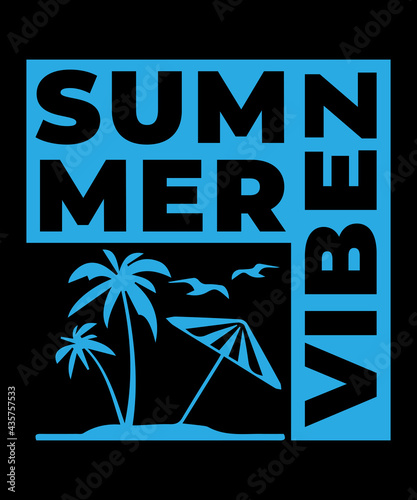 Summer Vibez T-shirt Design Blue photo