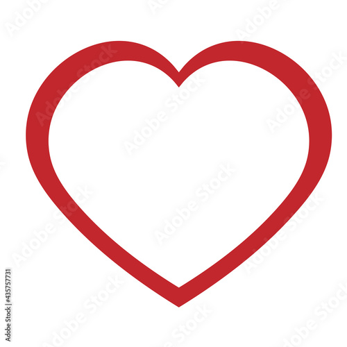 Heart. Love flat icon. Red stroke