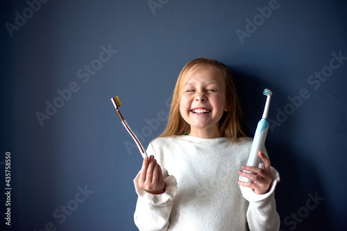 toothbrush or electric hygiene and healthy lifestyle concept, selective focus