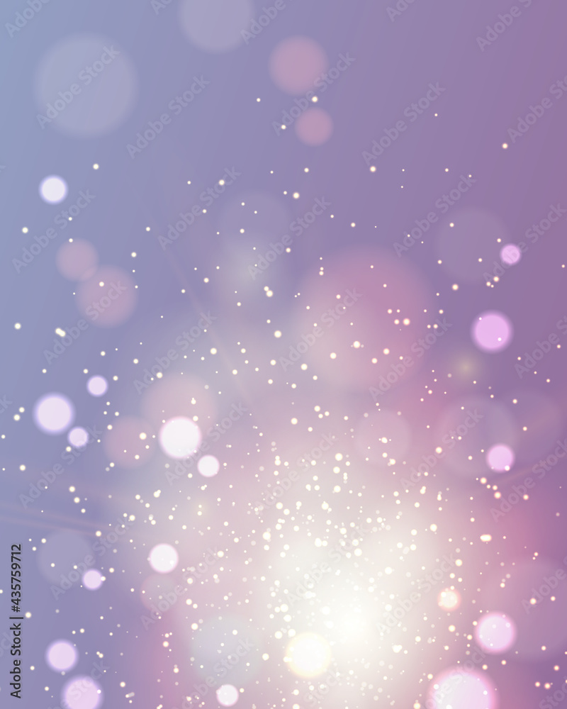 Poster with abstract silver dust, lights, snowfall. Blured pink, purple, blue background. Vector illustration for greeting card, banner, party, web, advertising. Poster with abstract silver dust, lights, snowfall. Blured pink, purple, blue background. Vector illustration for greeting card, banner, party, web, advertising.