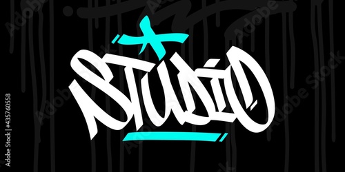 Hip Hop Hand Written Urban Graffiti Style Word Studio Vector Illustration Calligraphy Art