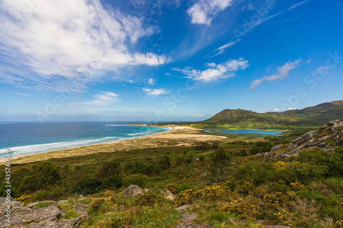Beach view from Mount Louro in Galicia, Spain. photo