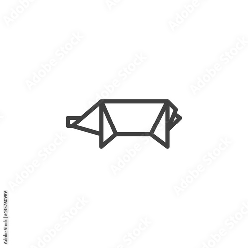 Pig origami line icon © alekseyvanin