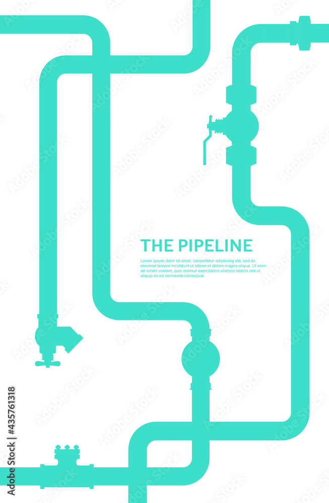 Pipeline infographic with blue and white. Oil, water flat valve vector design. Pipeline isolated Pipeline infographic with blue and white. Oil, water flat valve vector design. Pipeline isolated