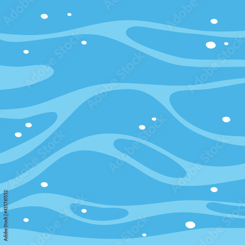 Blue water surface template in cartoon style