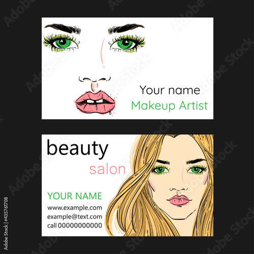 Vector business card  make up artist