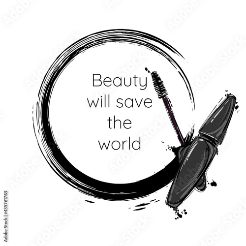 Vector abstract beauty background with mascara.